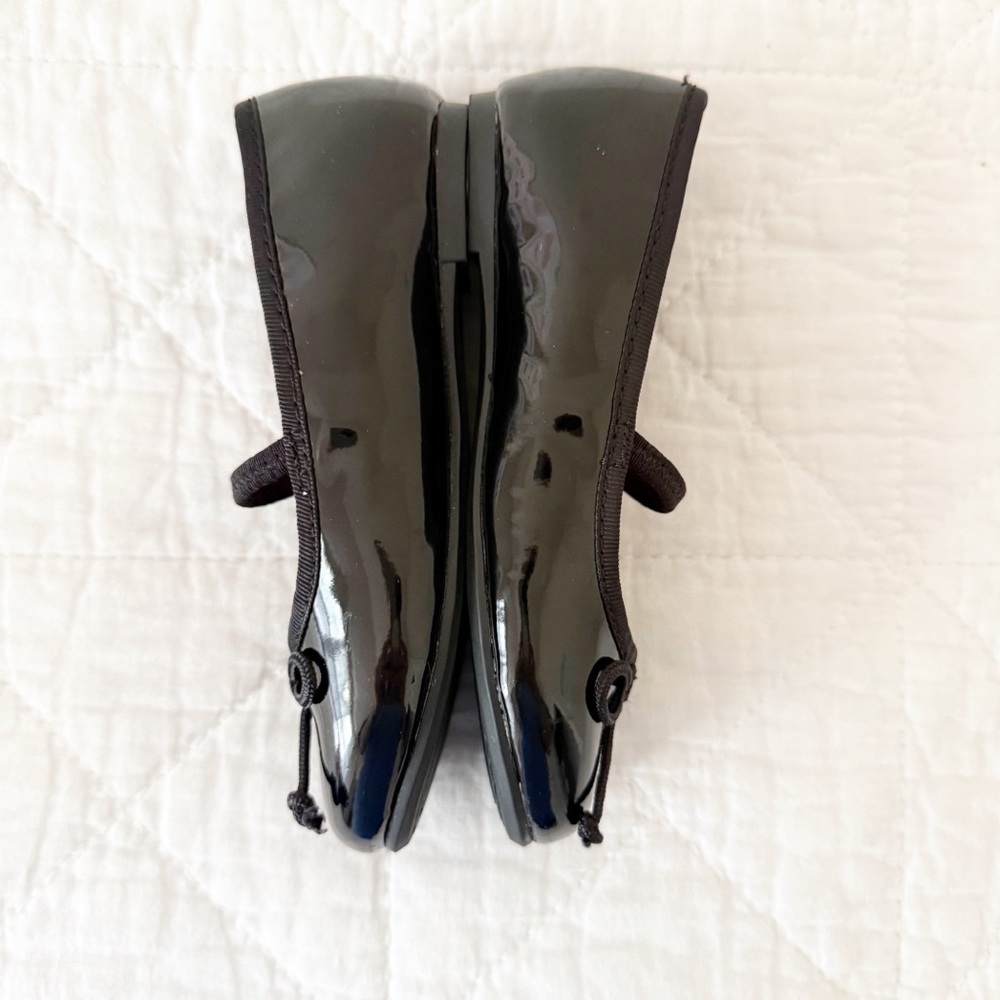 Kids Polo Ralph Lauren Nellie Leather Ballet Flat Black Patent 9 Toddler Girl - Picture 4 of 8